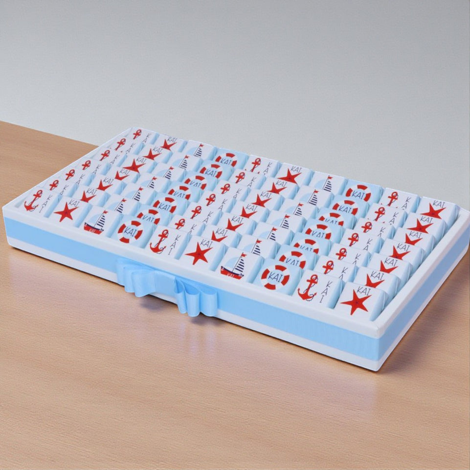 Baby boy nautical designed premium chocolate medium leather tray