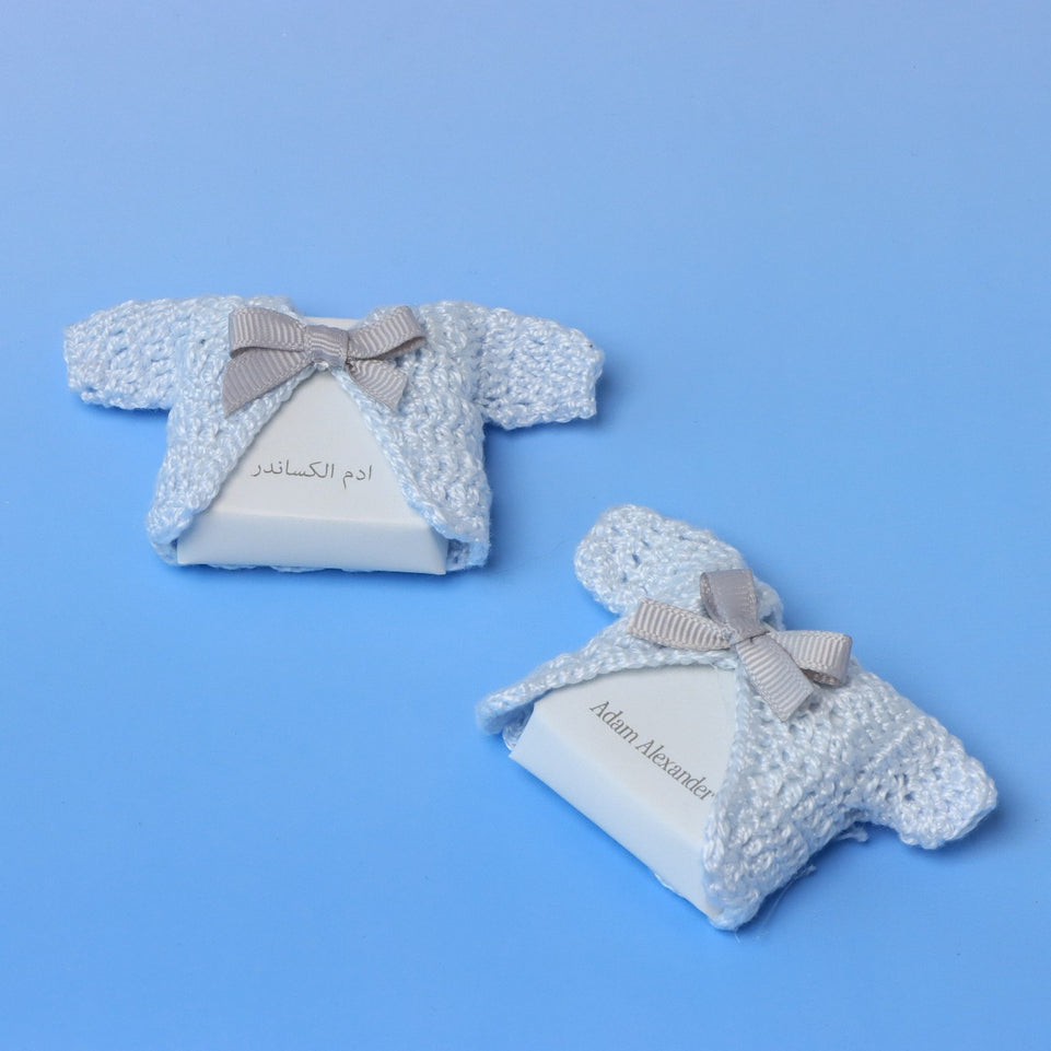 Set of 20 Baby boy personalized crochet decorated loose premium chocolate