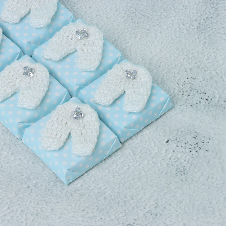 Set of 20 Baby crochet bootie decorated loose chocolate