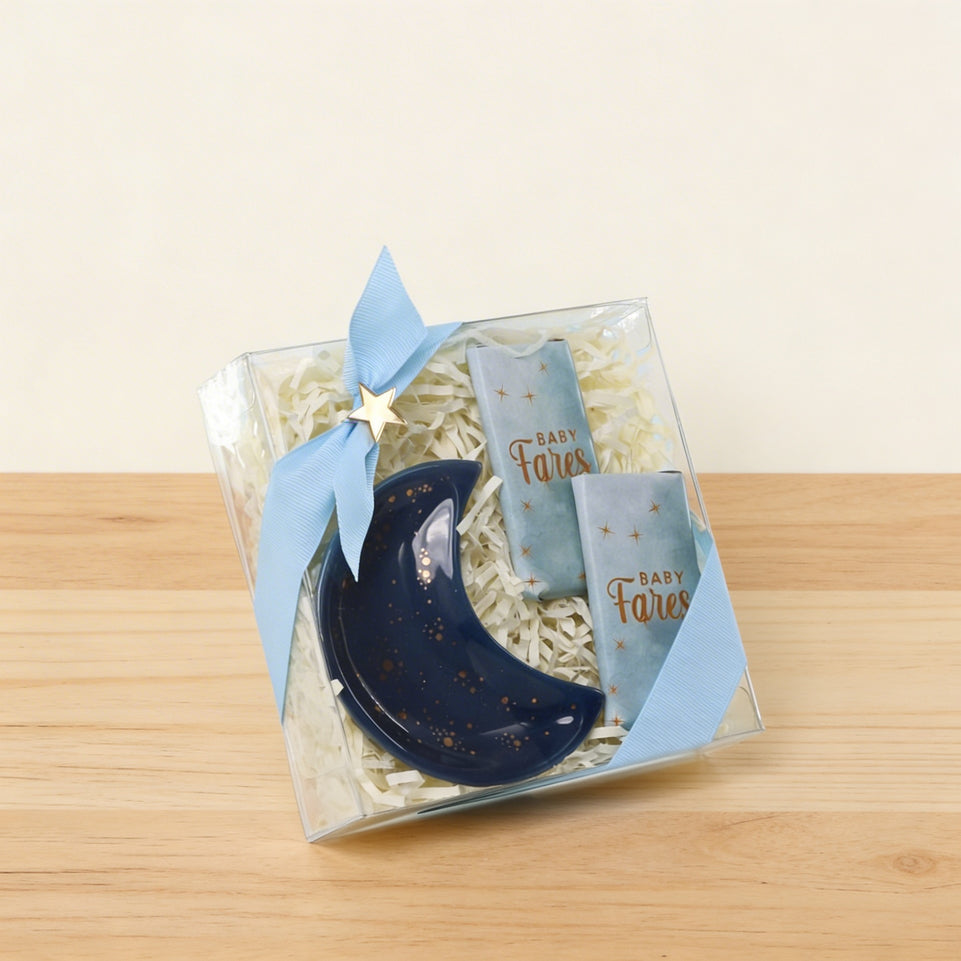 Set of 20 pcs baby boy ceramic moon plate giveaway