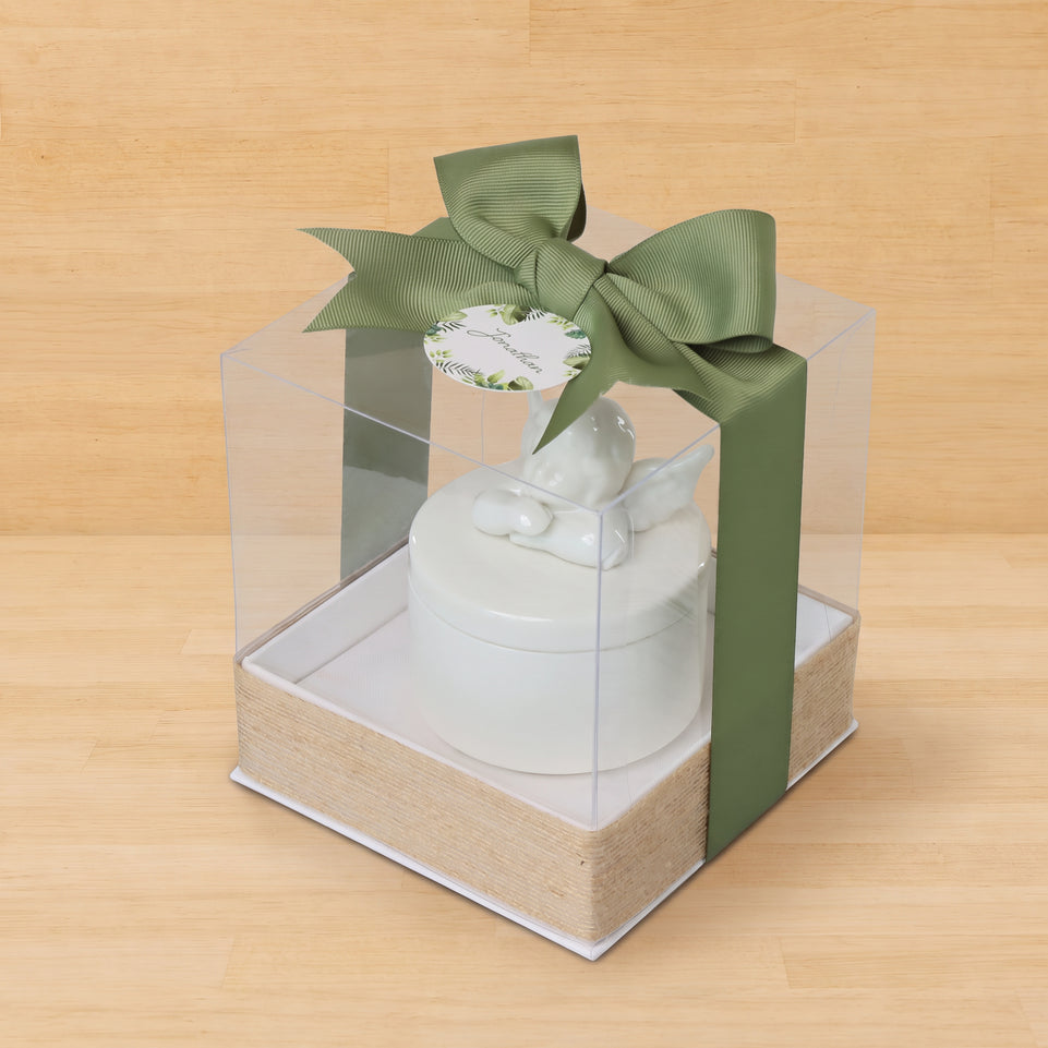 Set of 20 Baby boy angel box giveaway in clear box