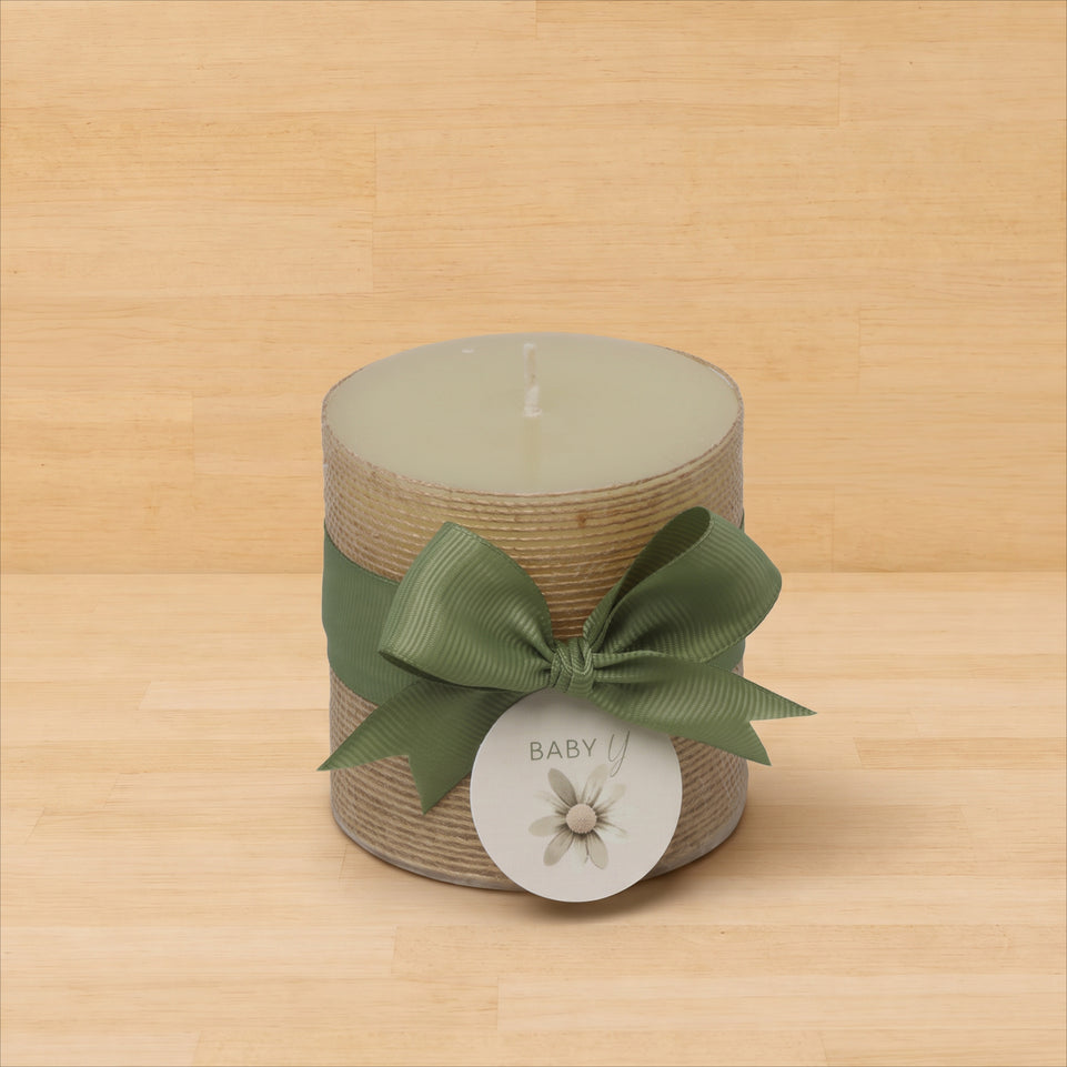 Set of 20 Baby Rustic decorated candle