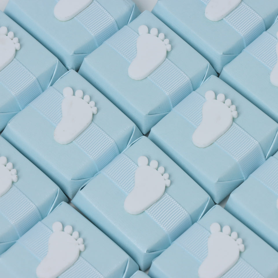 Baby Boy acrylic baby feet decorated chocolate
