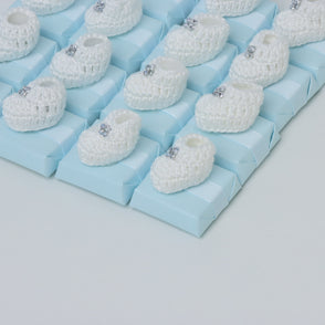 Set of 20 Baby boy crochet shoe decor...