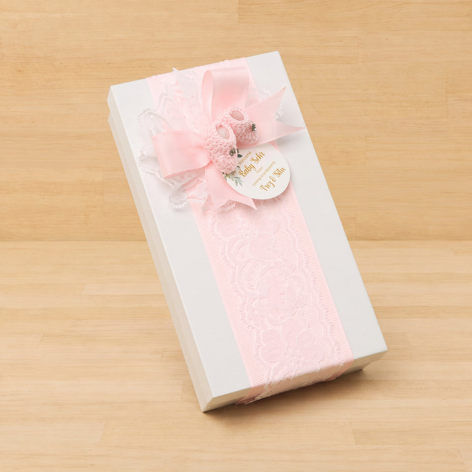 Set of 6 Baby Girl Crochet Bootie decorated Premium Chocolate 8p box Giveaway