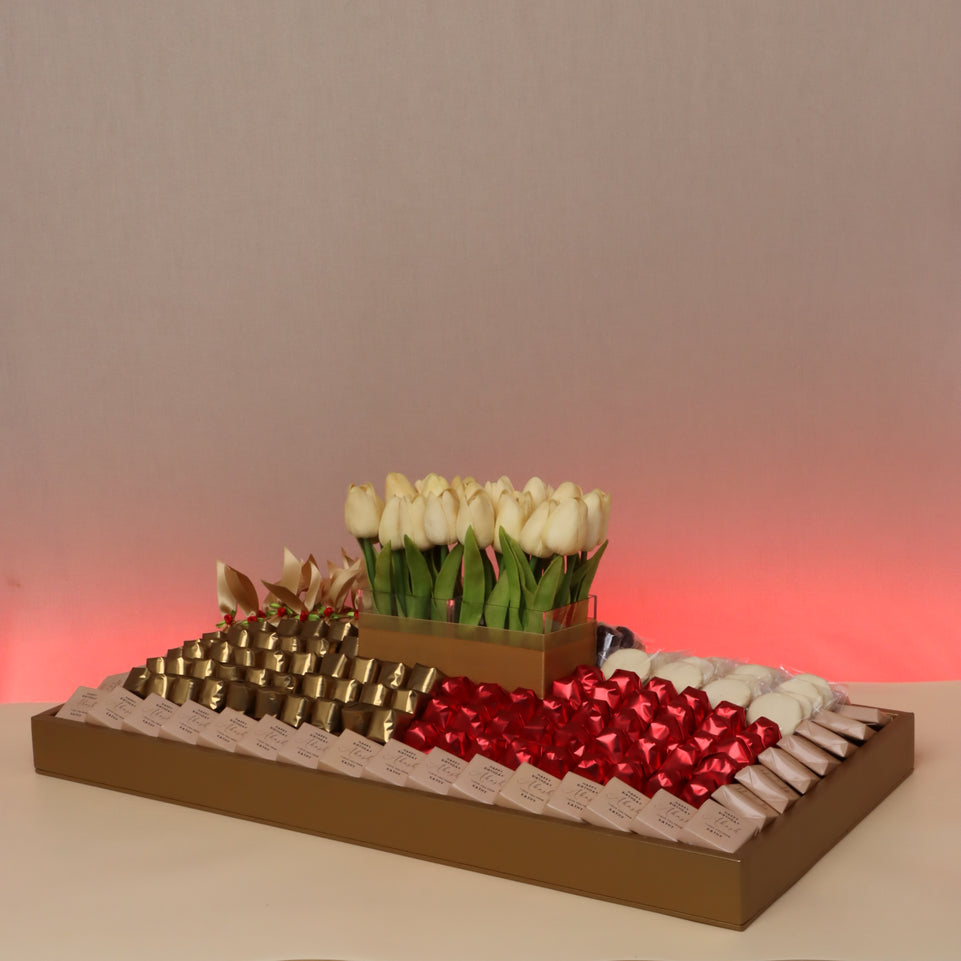 Happy Birthday customized premium chocolate large leather tray