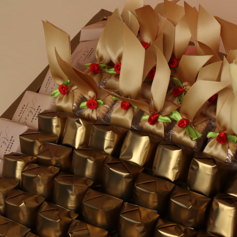 Happy Birthday customized premium chocolate large leather tray