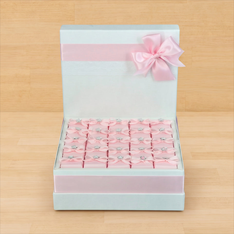 Baby girl acrylic star decorated chocolate large hamper