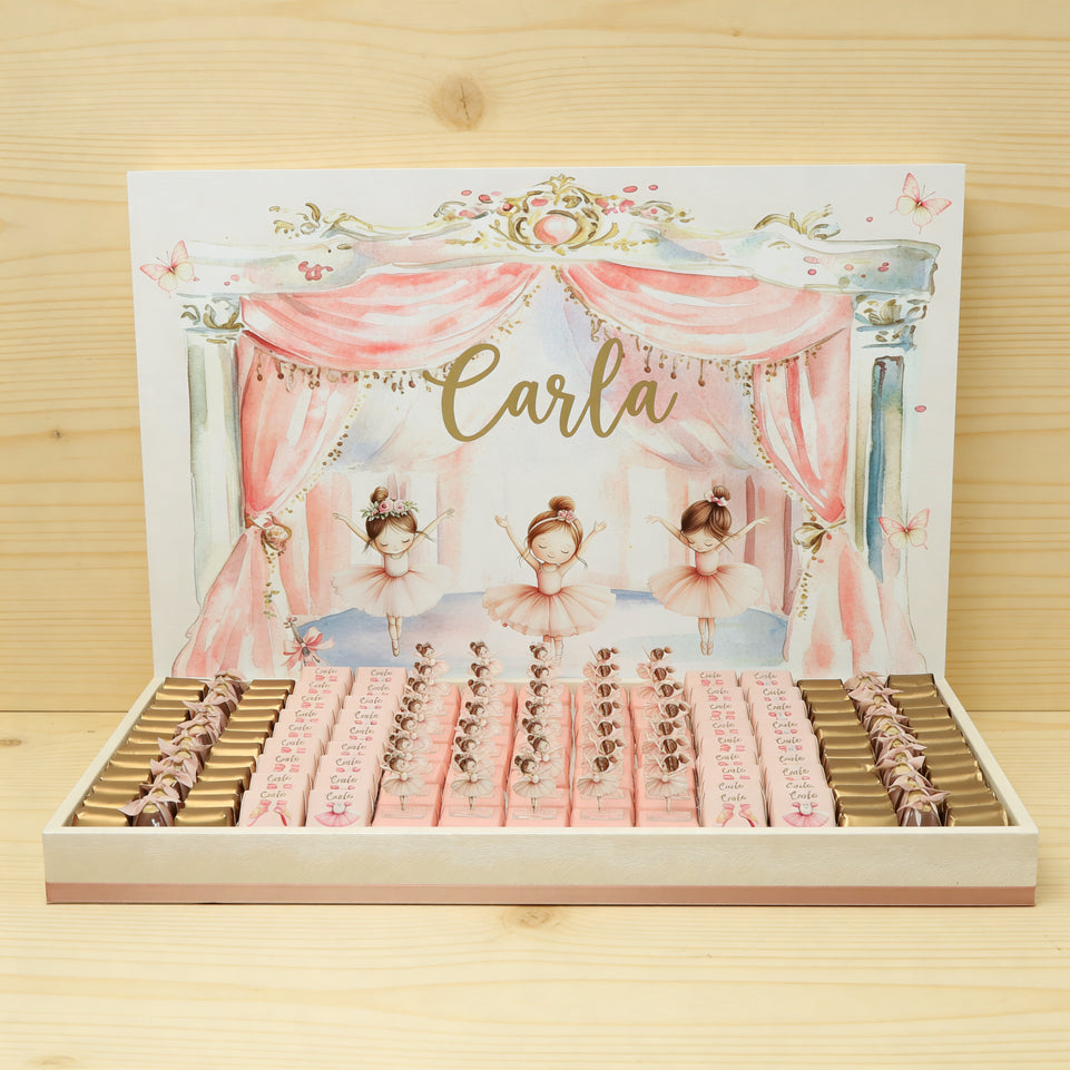 Baby girl customize tray Ballerina theme design with acrylic backdrop