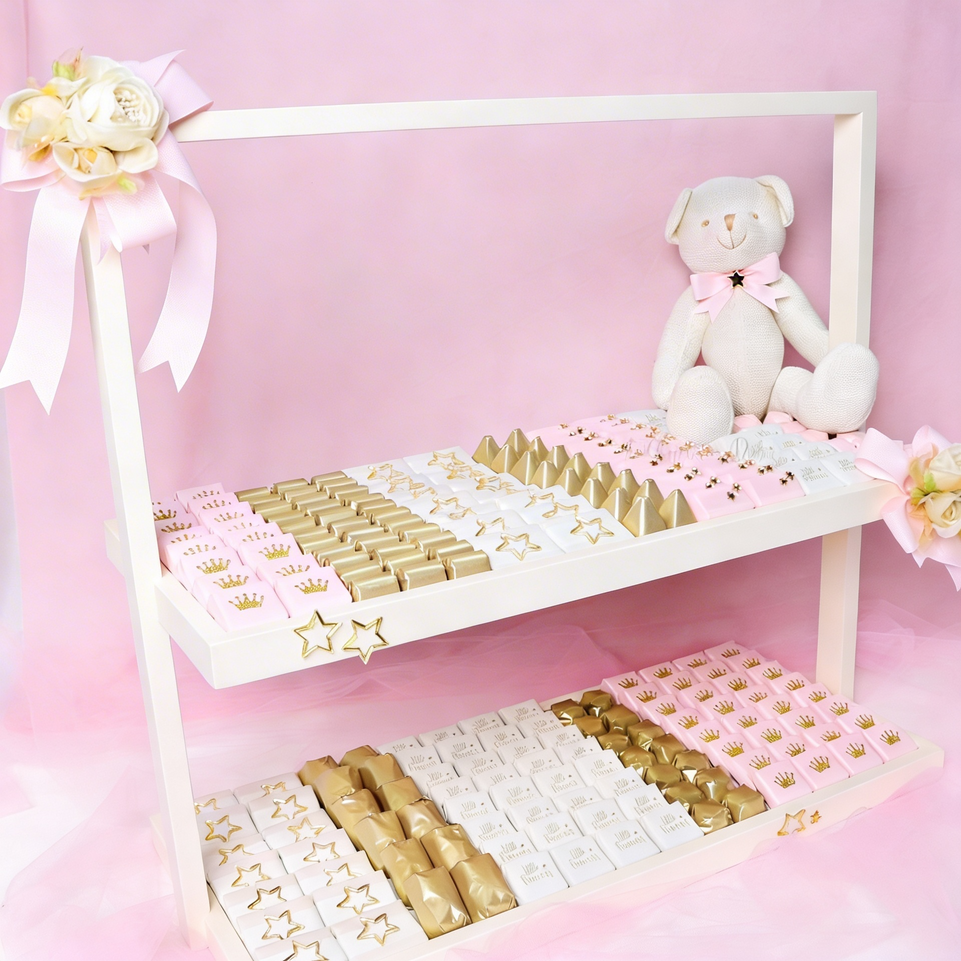 Baby girl "little princess" theme decorated chocolate 2 layer tray