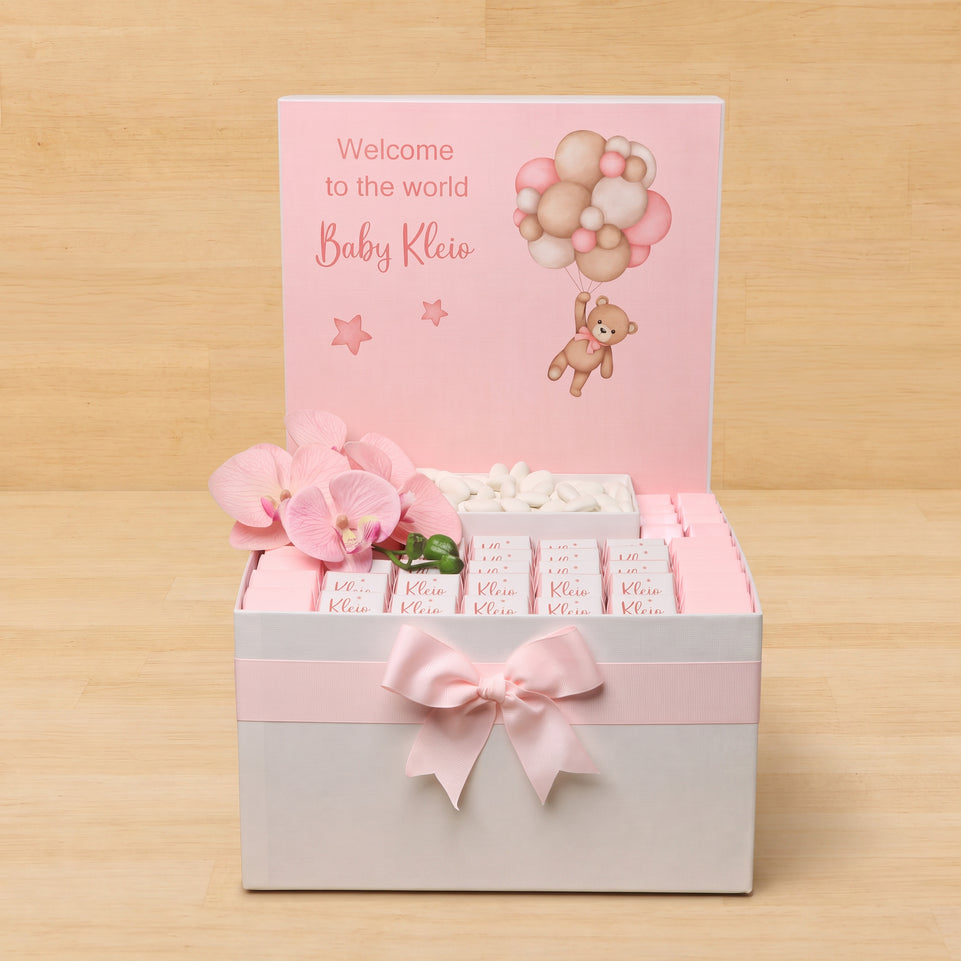 Baby girl teddy designed premium chocolate extra large hamper