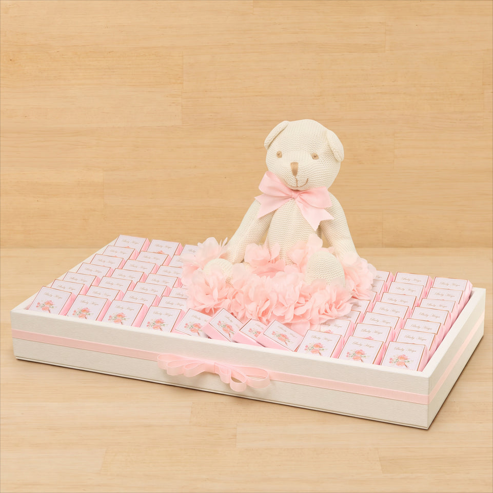 Baby flower designed personalized chocolate medium leather tray
