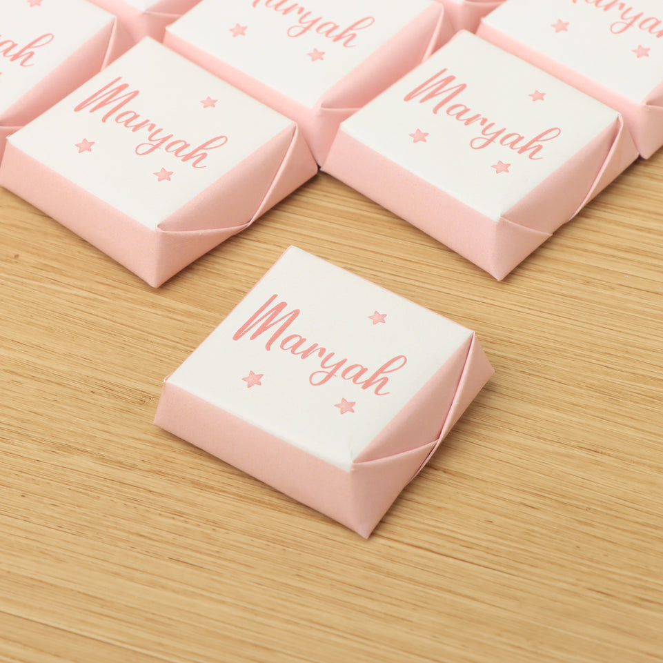 Baby girl star design personalized chocolate