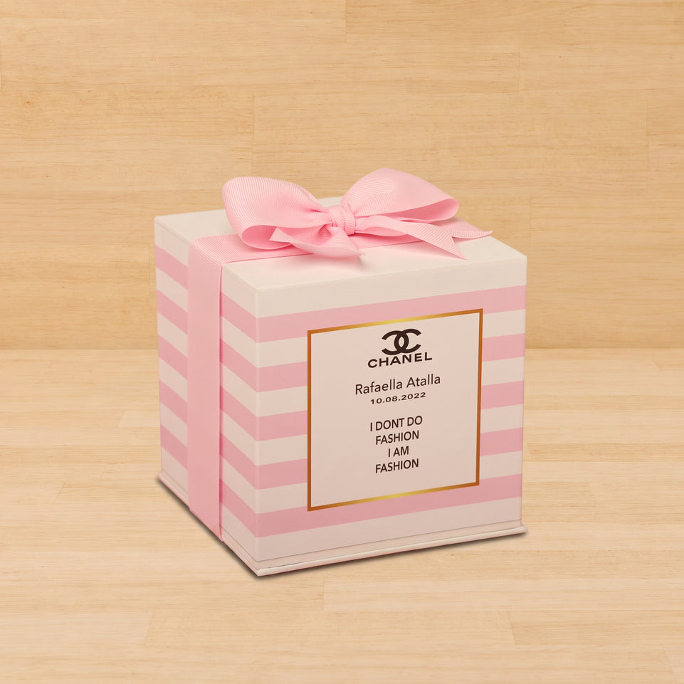 Set of 20 Baby Coco Chanel designed decorated candle hard box
