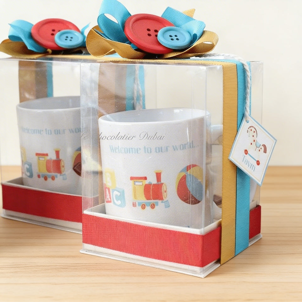 Set of 20 Baby toy store theme designed mug clear box