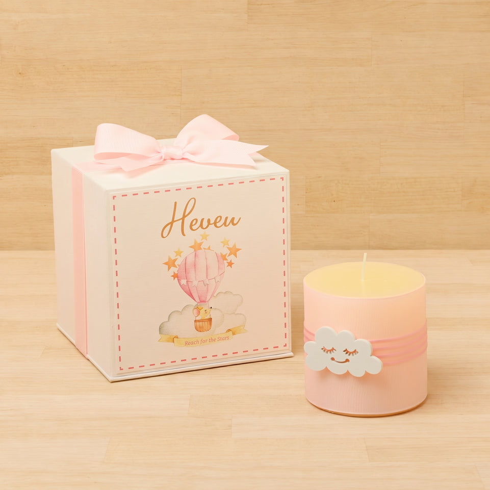Set of 20 Baby Personalized decorated candle hard box