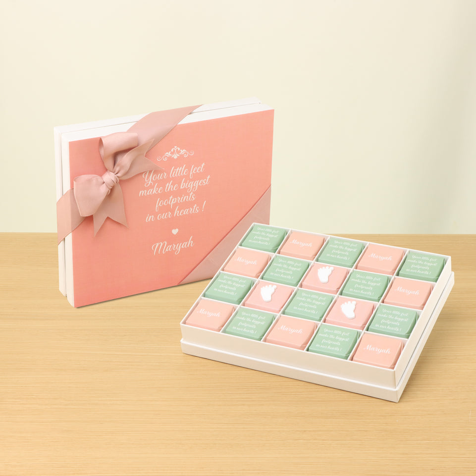 Baby feet personalized designed premium chocolate 20P hard box