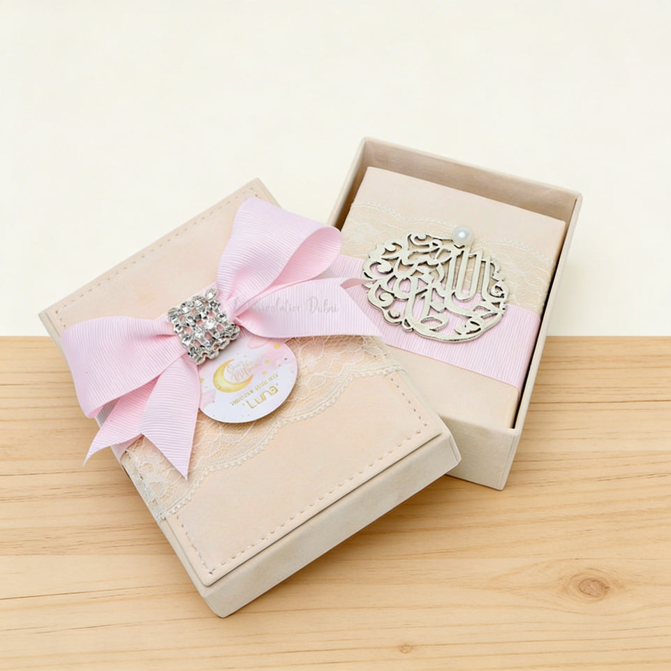 Set of 20 Baby girl decorated quran velvet box