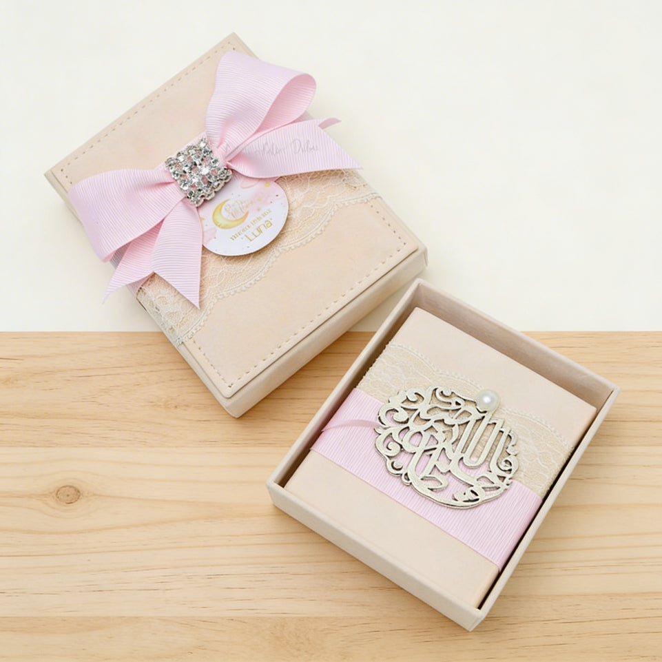 Set of 20 Baby girl decorated quran velvet box