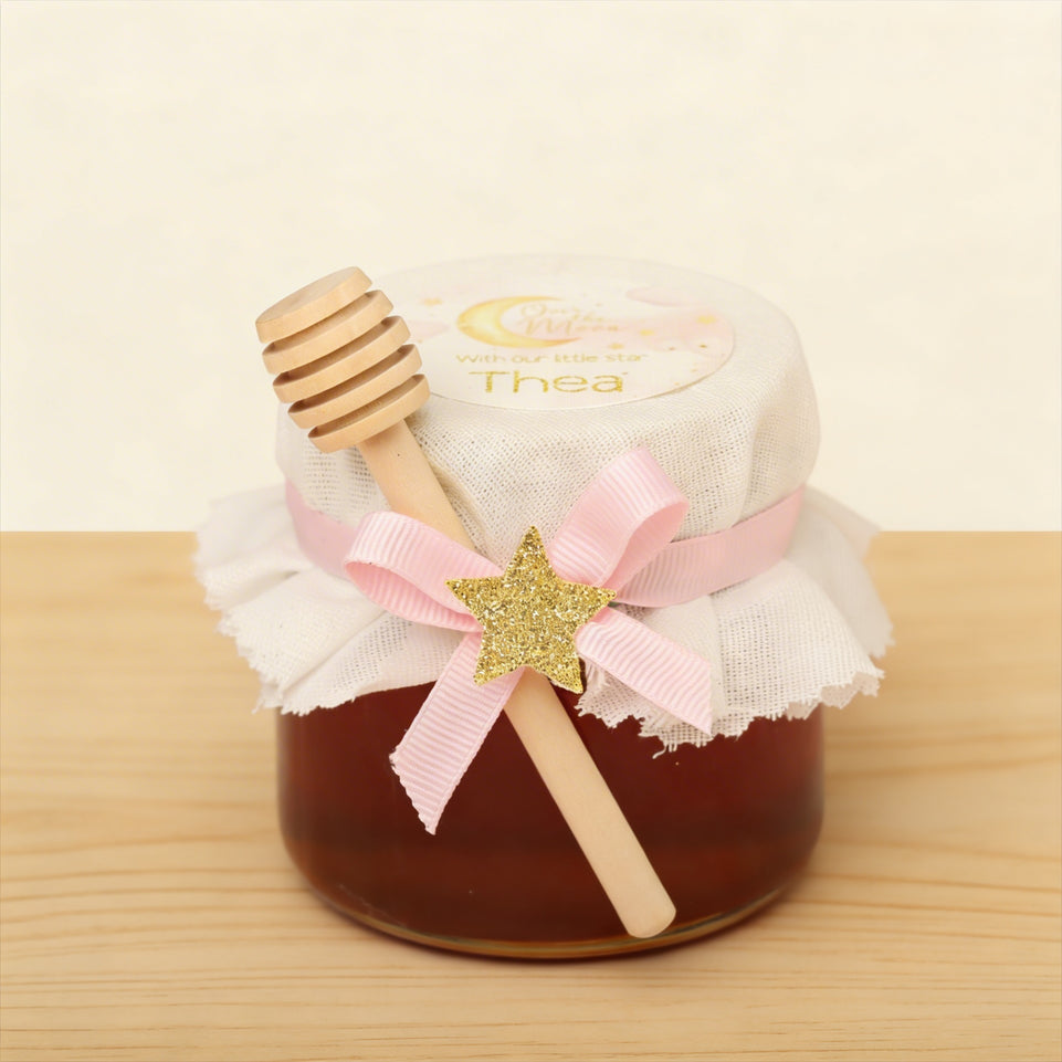 Set of 20 Baby Girl personalized honey jar