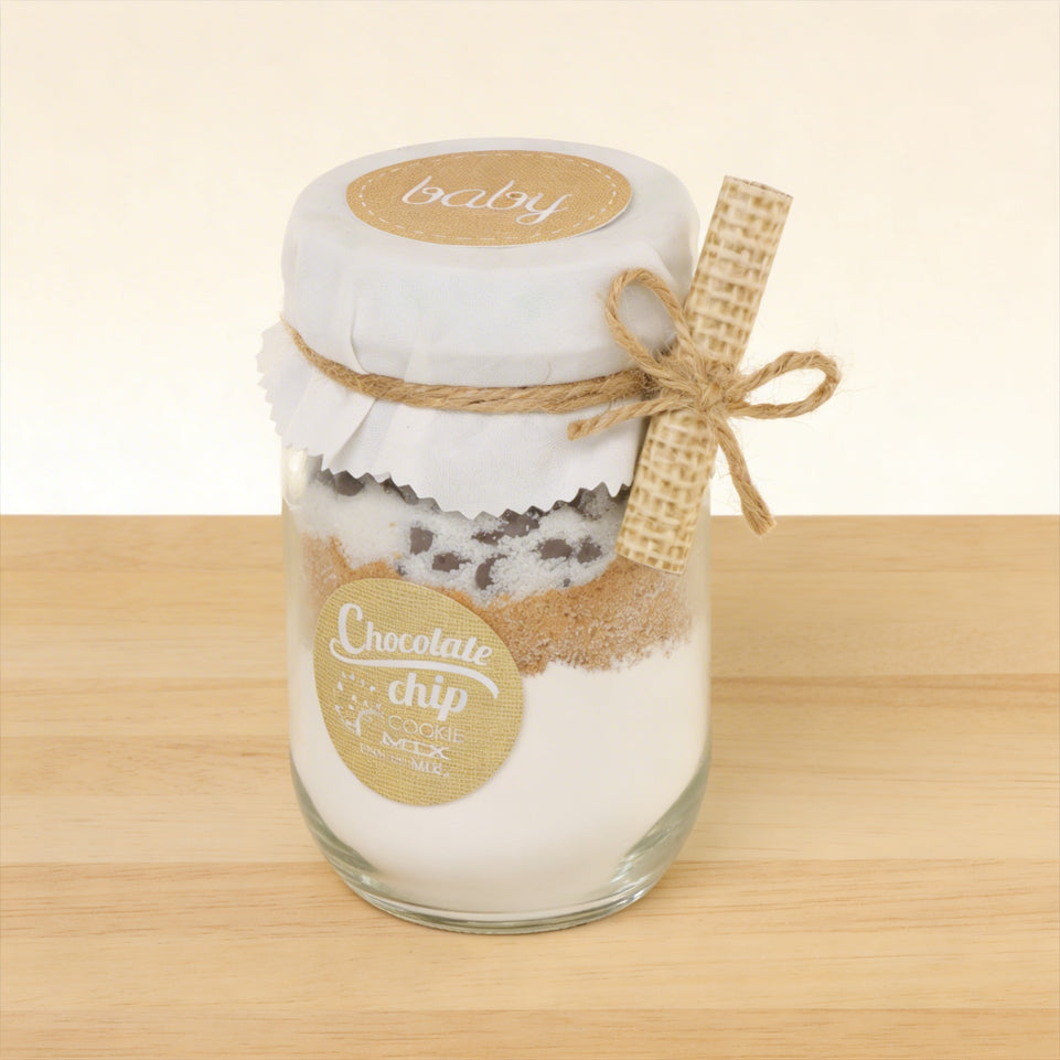Set of 20 Baby rustic chocolate chip glass jar