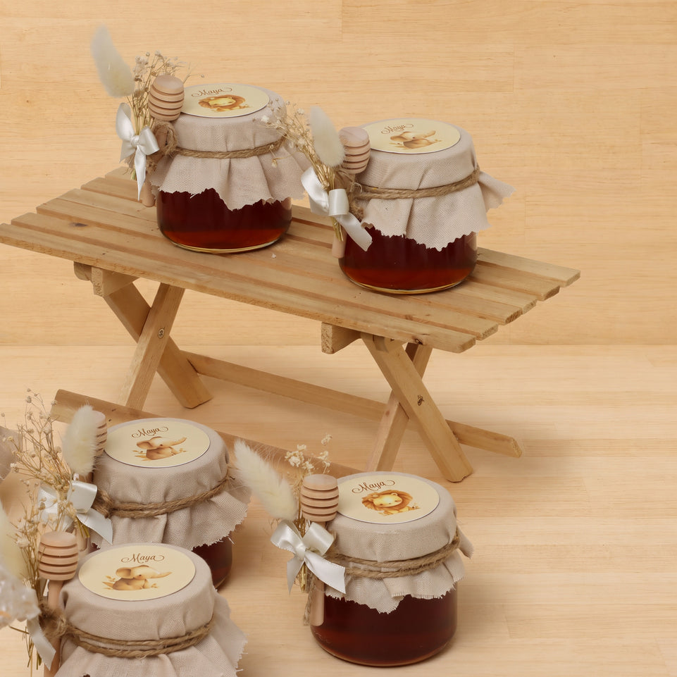 Set of 20 Rustic Baby design decorated honey jar