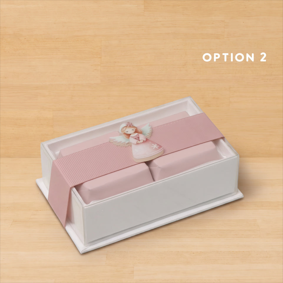 Set of 20 baby acrylic angel decorated premium chocolate top view hard box