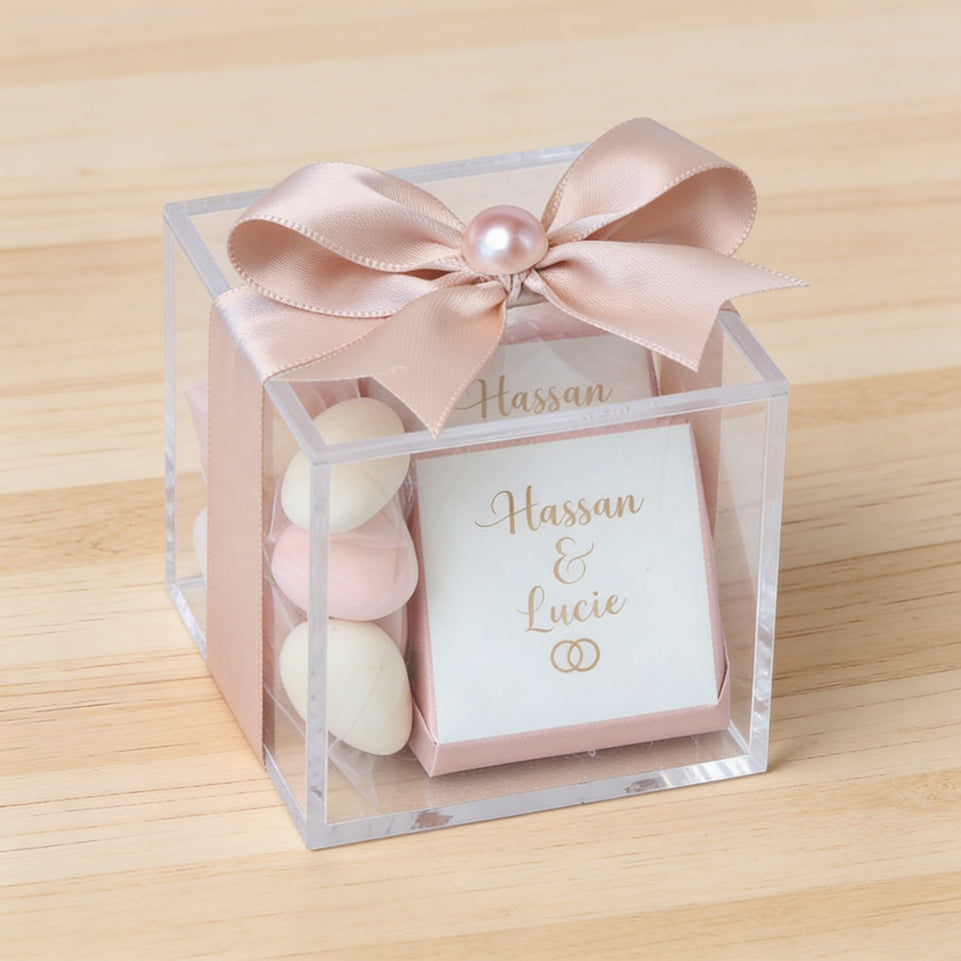 Set of 20 Bridal personalized chocolate acrylic box