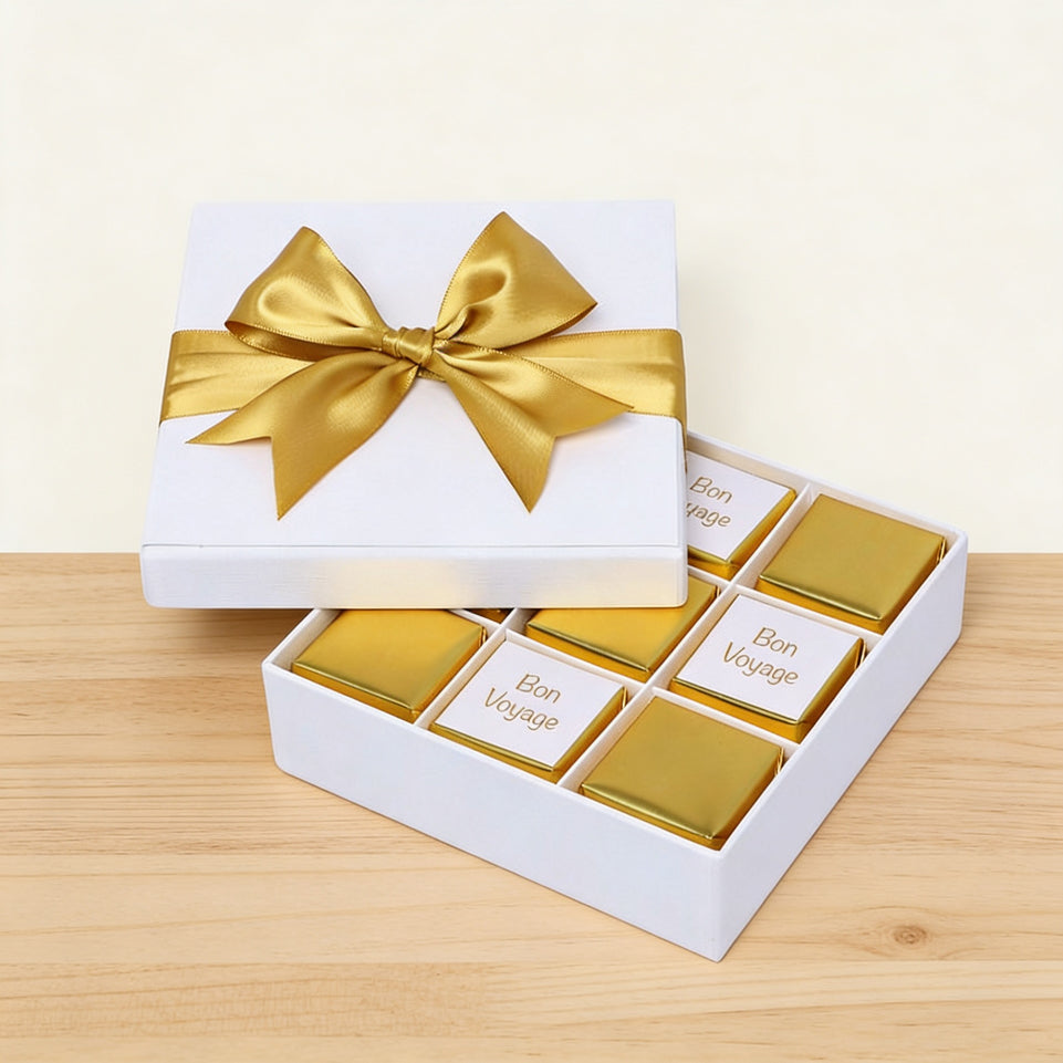 Bon voyage gold classic designed 9 piece premium chocolate hard box