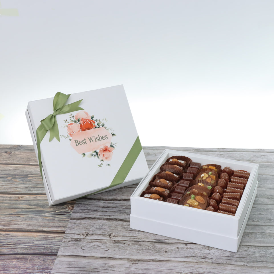 Best wishes floral frame designed chocolate hard box