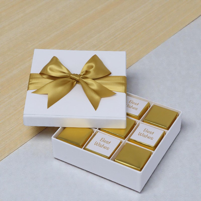 Best wishes gold classic designed 9-piece chocolate hard box