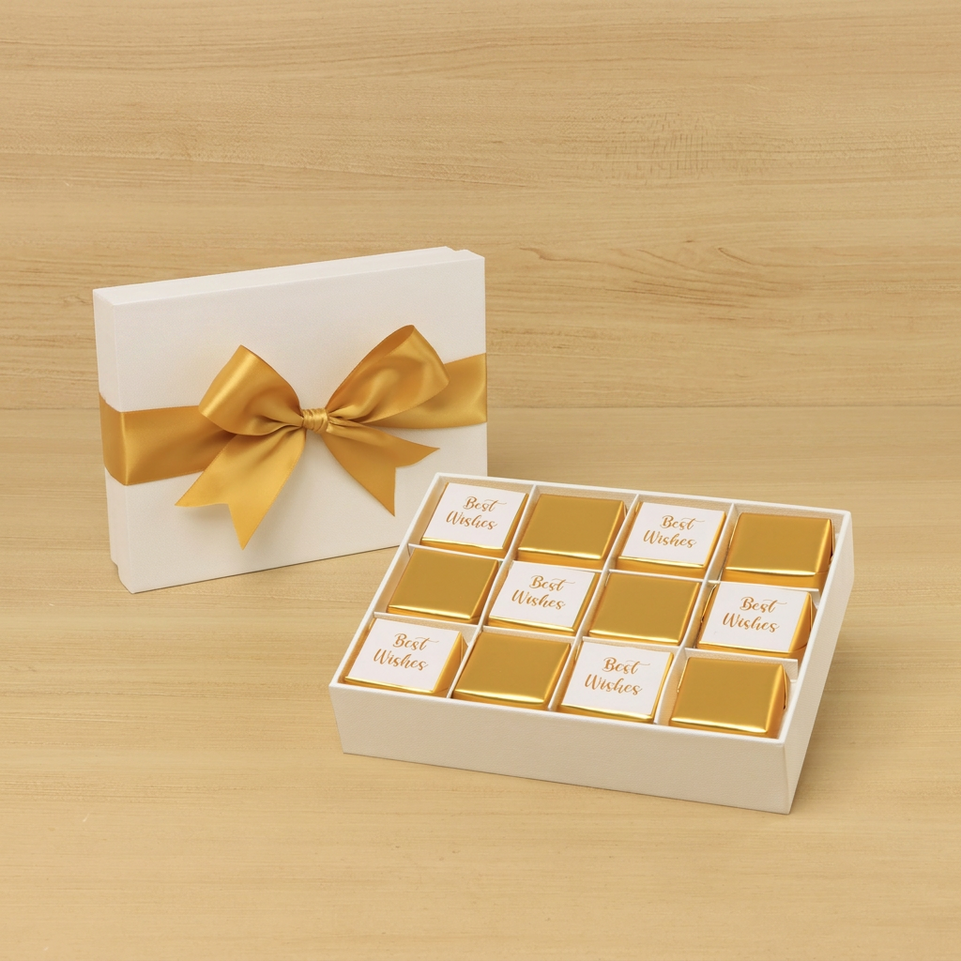 Best wishes gold classic designed 12P premium chocolate hard box
