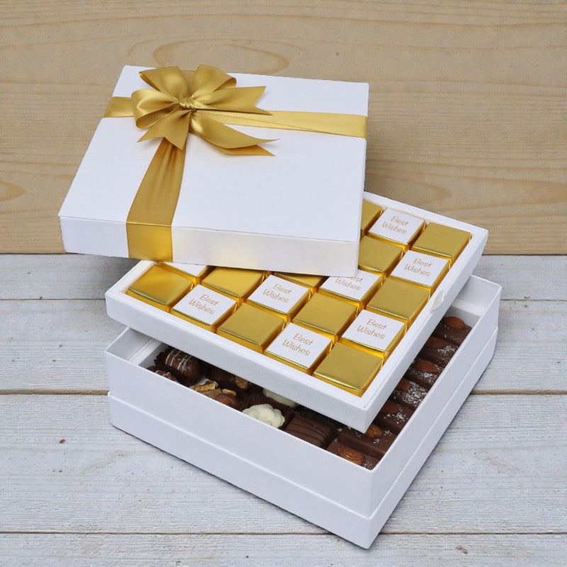 Best wishes gold classic designed 2-layer premium chocolate hard box
