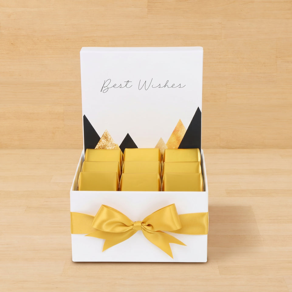Best wishes geometric designed chocolate small hamper