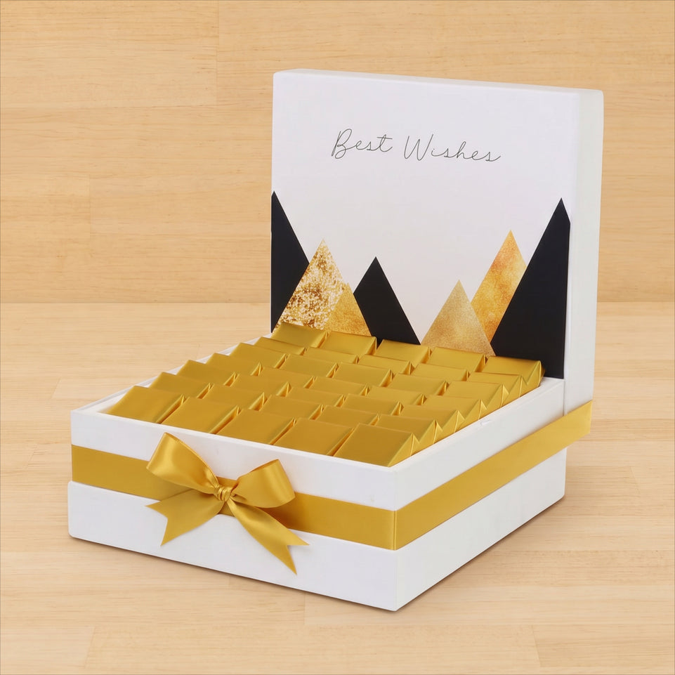 Best wishes geometric designed premium chocolate large hamper
