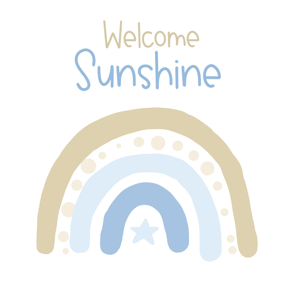 Baby boy rainbow welcome sunshine greeting card