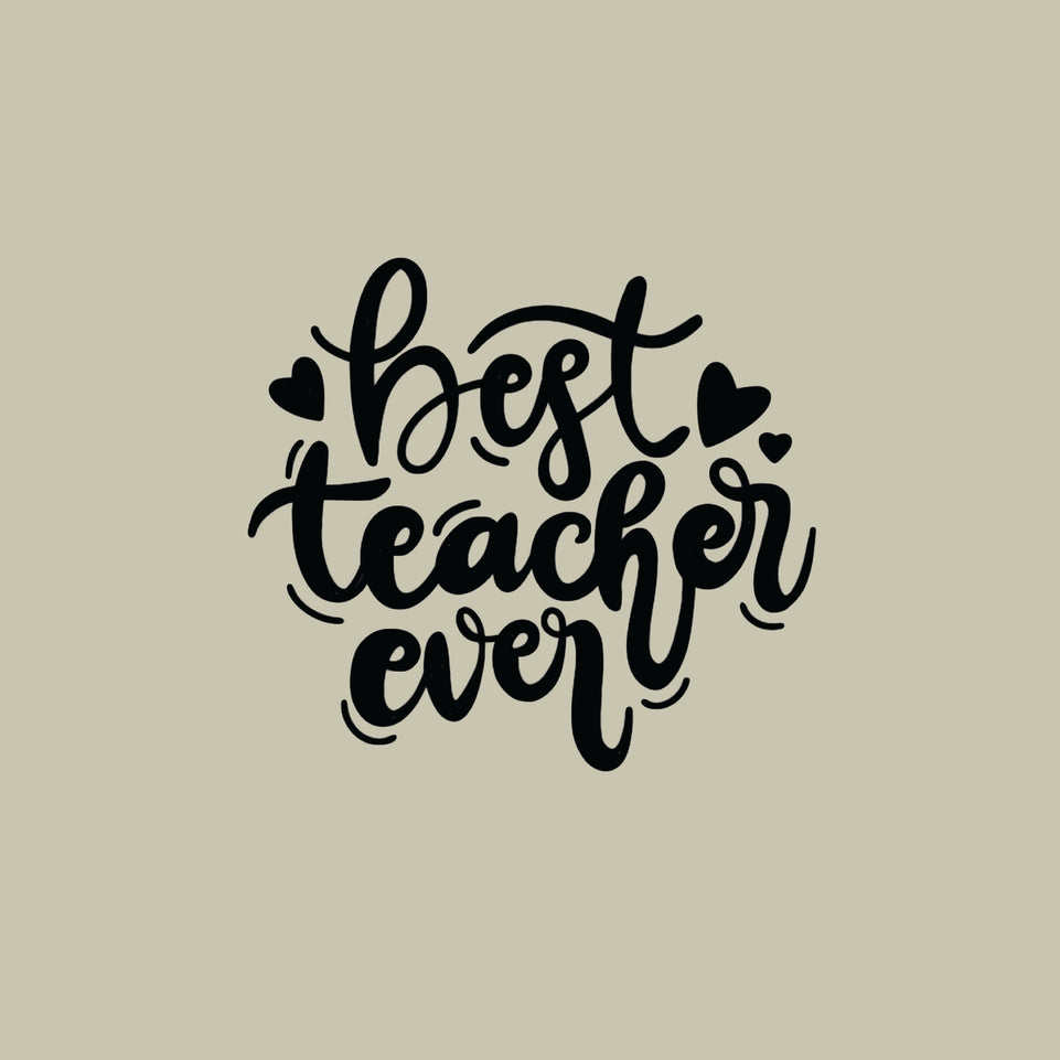 Best teacher ever with hearts greeting card