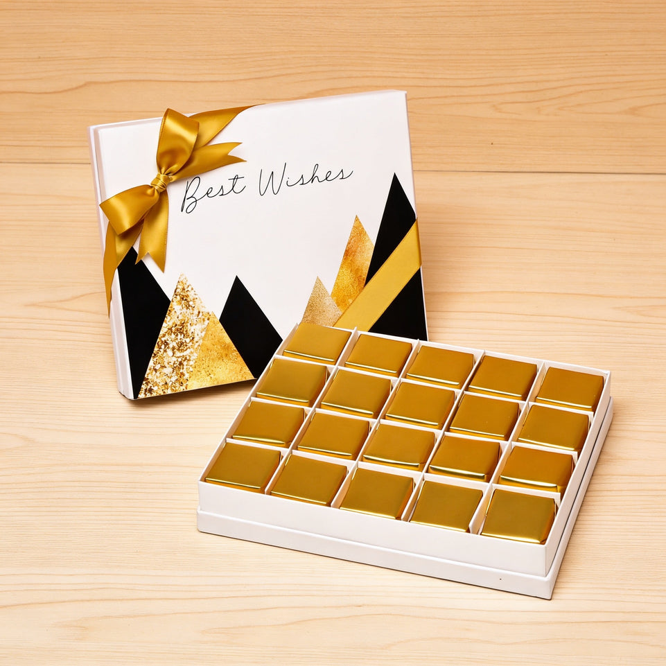 Best wishes geometric 20p premium chocolate hard box