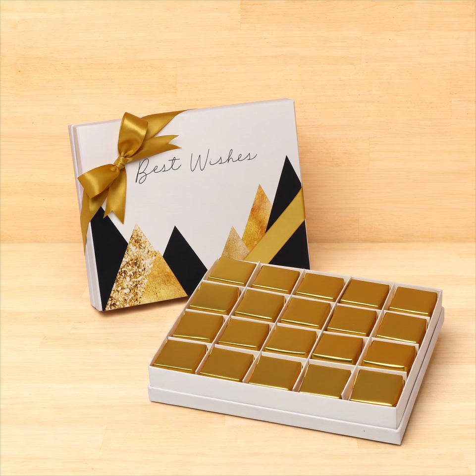 Best wishes geometric 20p premium chocolate hard box