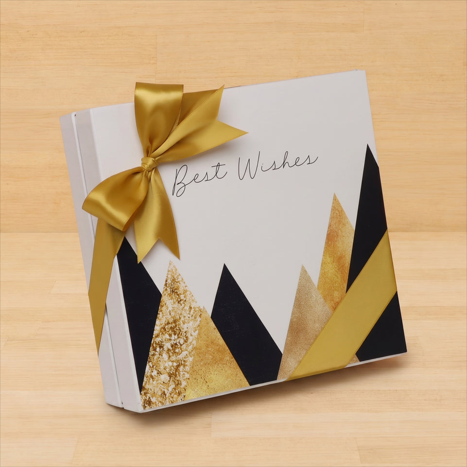 Best wishes geometric designed 25p premium chocolate hard box