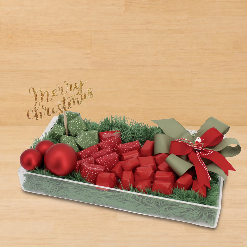 Merry Christmas designed premium chocolate acrylic tray