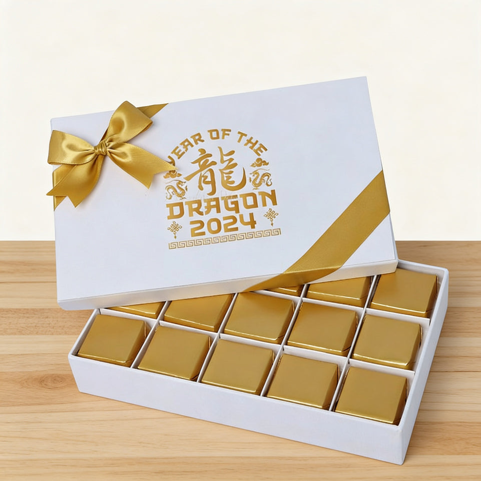 Chinese new year designed premium chocolate 15 piece hard box