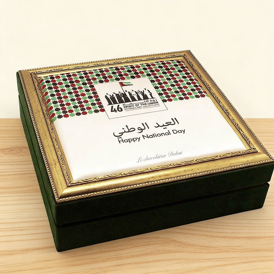 Vintage national day designed premium chocolate velvet hard box