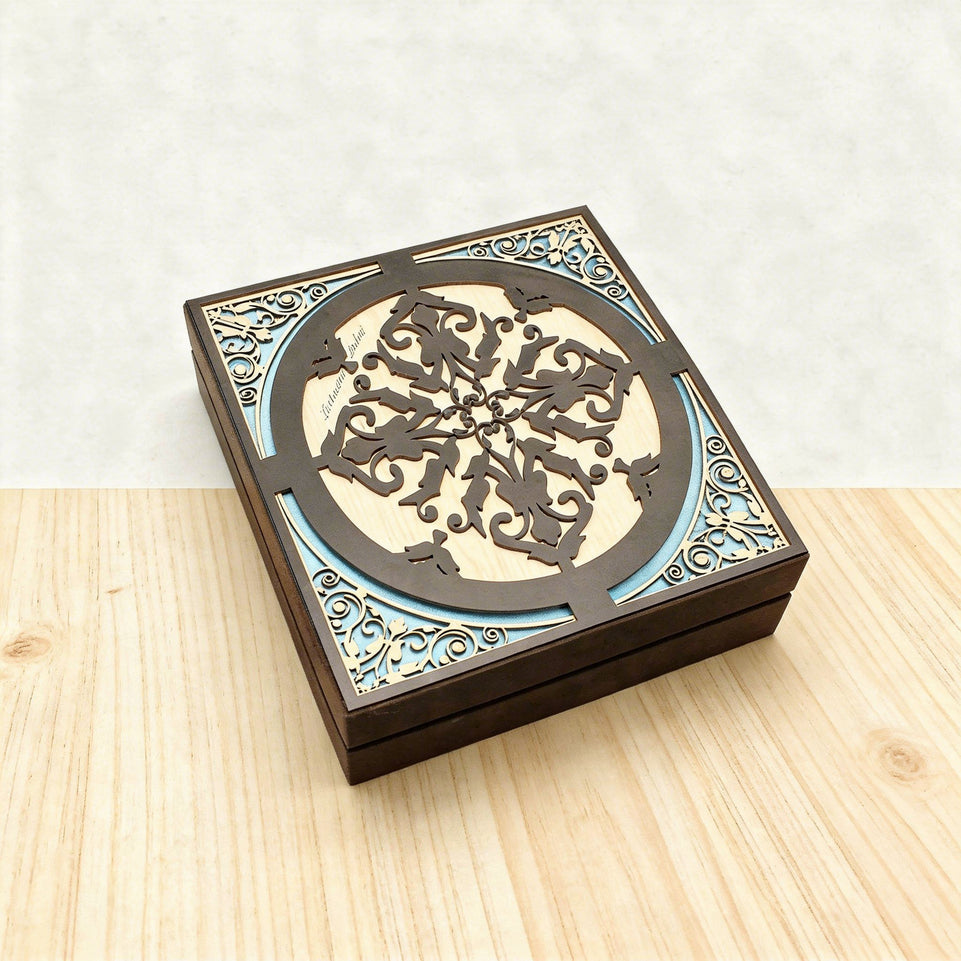 Pattern designed decorated chocolate hard box