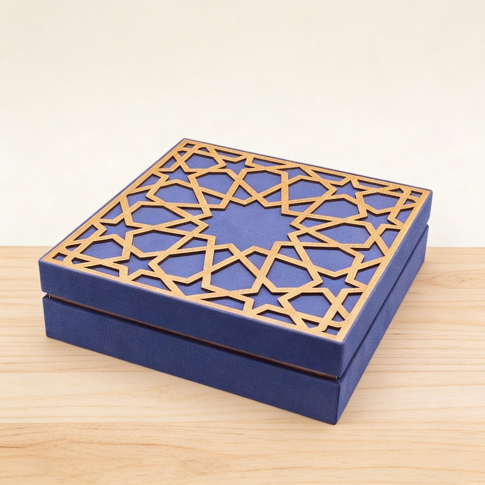 Decorated laser cut pattern chocolate hard box