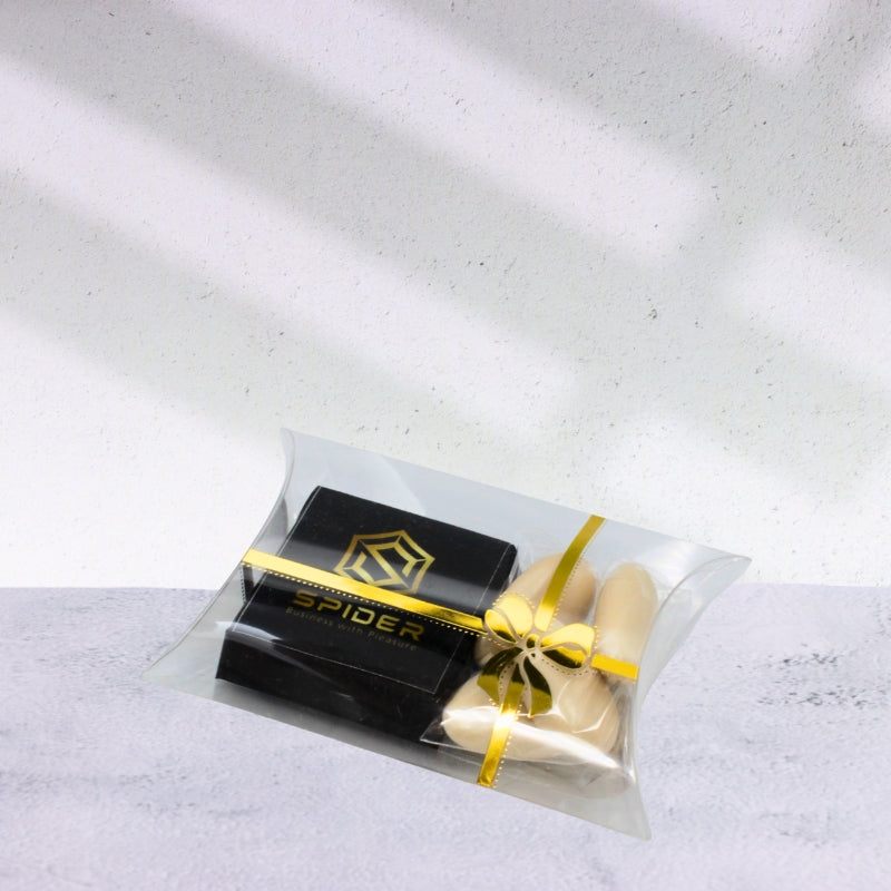 Set of 20 Corporate branded chocolate & almond dragees clear box