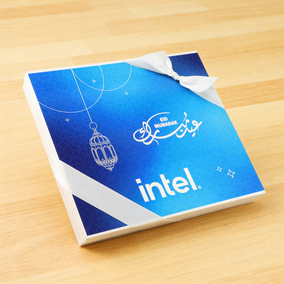 Corporate customized Eid Mubarak designed premium chocolate 42P hard box