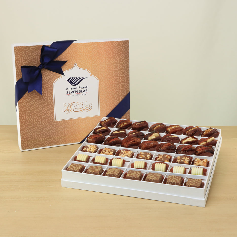 Corporate customized Ramadan Mubarak designed premium chocolate luxury box