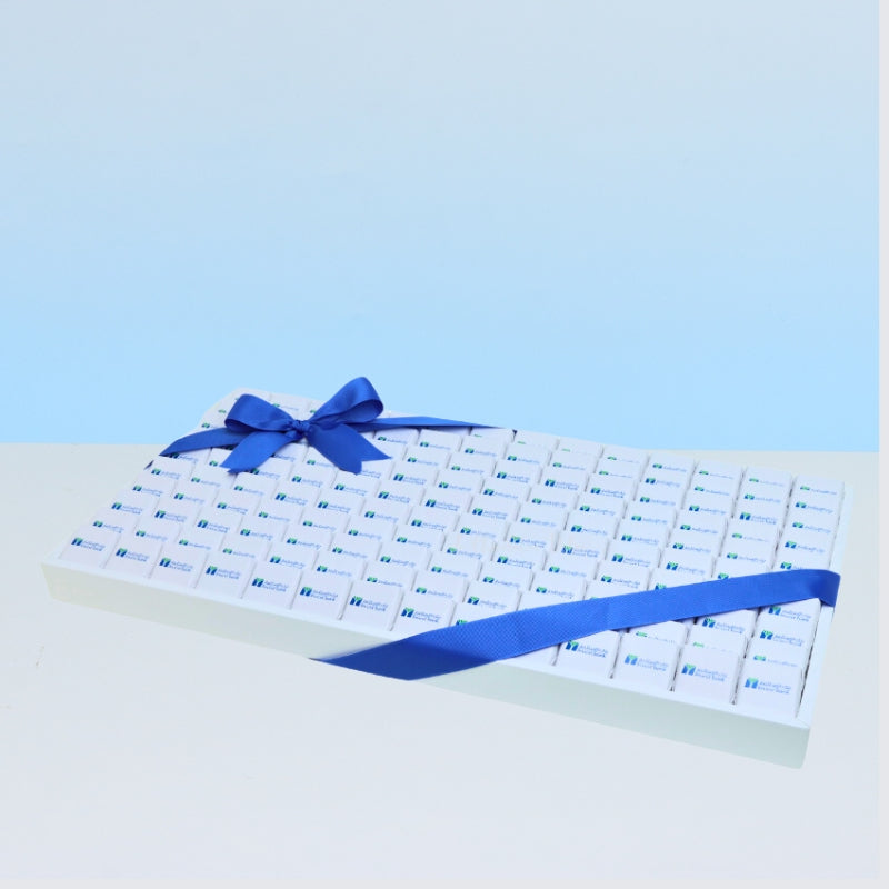 Corporate branded premium chocolate large leather tray