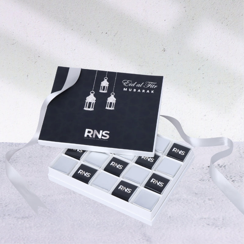 Set of 3 Corporate branded premium chocolate hard box with designed top card.